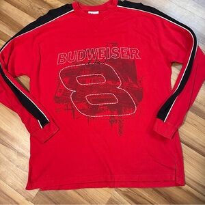Budweiser Dale Jr 8 NASCAR Racing Y2K Long Sleeve Large